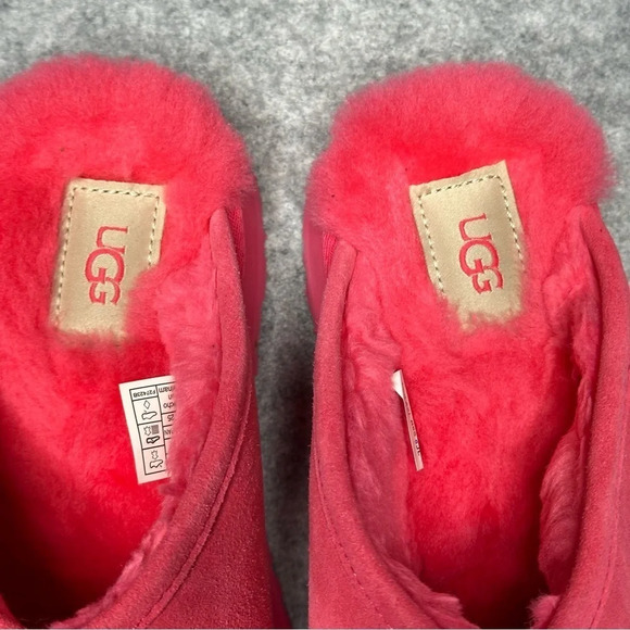UGG DISCOQUETTE GENUINE SHEARLING SLIDE SLIPPER IN PINK GLOW. Sz: 8 - Picture 9 of 10